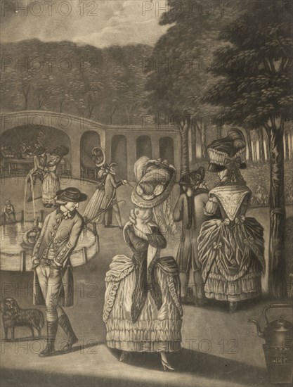 The Beauties of Bagnigge Wells, London, (late 18th century?). Artist: Unknown