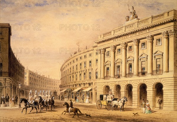 The County Fire Office, London, first half of the 19th century. Artist: Thomas Hosmer Shepherd