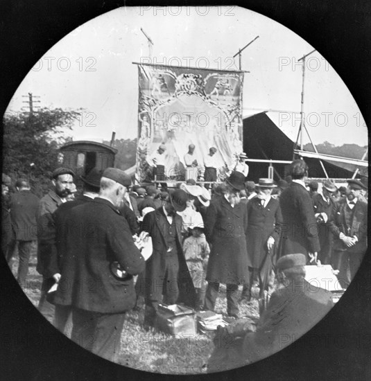 Meeting of London City Mission (LCM) at Barnet Fair, Barnet, London, early 20th century. Artist: John Galt