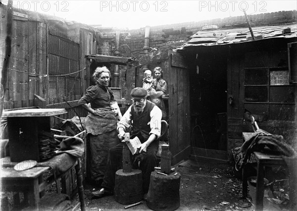 Making shovels from scrap, 1900s. Creator: John Galt.