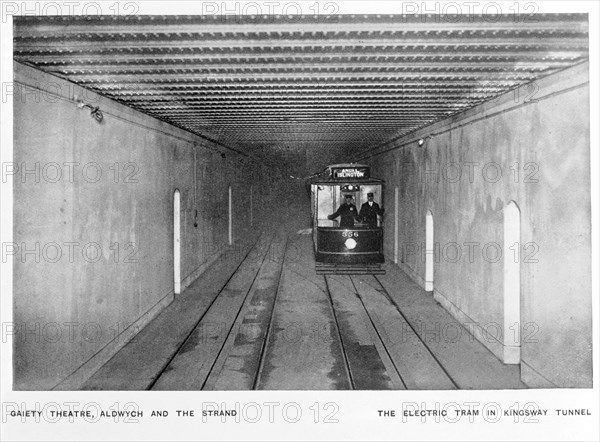 The electric tram in Kingsway Tunnel, London, c1900. Artist: Unknown