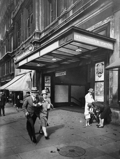 Entrance to Westminster Underground Station, City of Westminster, London. Artist: George Davison Reid