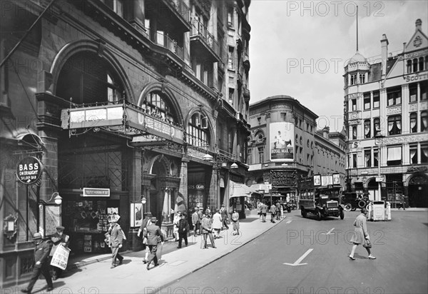 Piccadilly Circus Station, Haymarket entrance, Westminster, London, c1930s. Artist: George Davison Reid