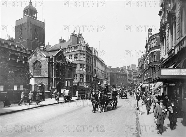 Great Tower Street and Byward Street, City of London, (c1930s?). Artist: Unknown