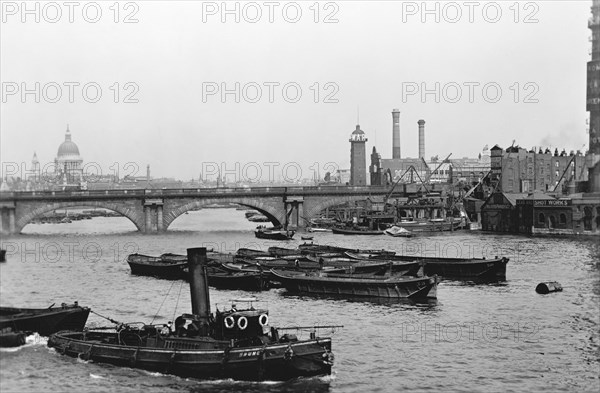 Waterloo Bridge and the South Bank, London. Artist: Unknown