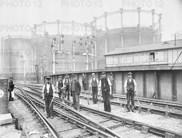 Railway Maintenance gang, St Pancras, London. Artist: Galt