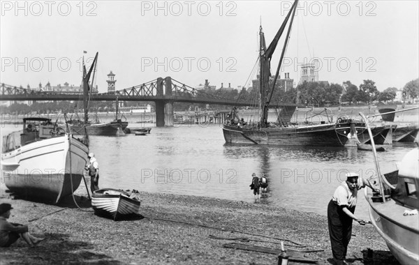 Lambeth Bridge and Palace from Millbank, Lambeth, London. Artist: Unknown