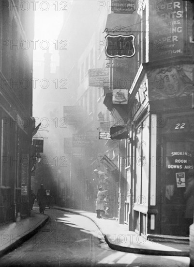 Street scene, Ivy Lane, City of London. Artist: Unknown