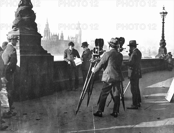 Film makers on the Albert Embankment, London. Artist: Unknown