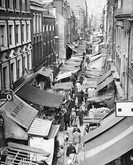 A market along Berwick Street, Soho, London, 1950s. Artist: Unknown