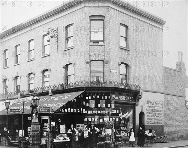 Pawnbroker's shop, Fulham, London. Artist: Thomas Smart Smith