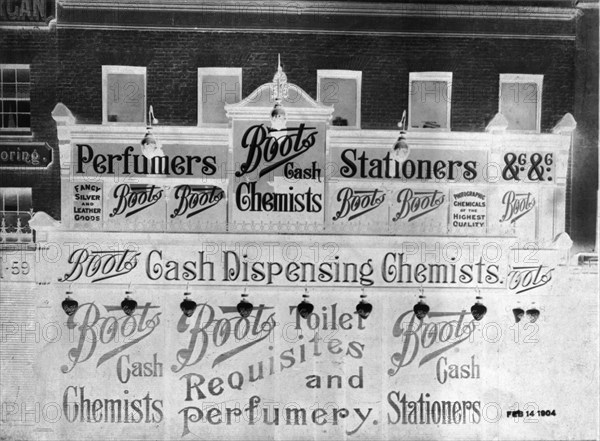 Shop front of Boots the Chemist, 58 London Road, Southwark, London, 1904. Artist: Unknown