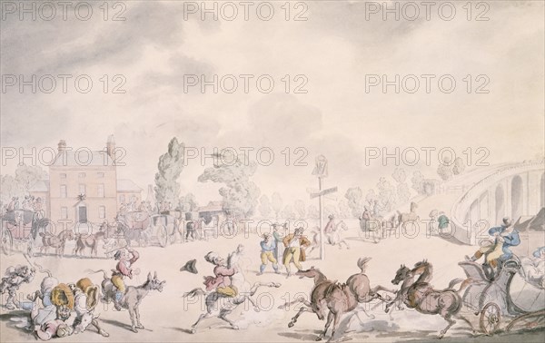 'Kew Bridge', Kew, London, 1819. Artist: Thomas Rowlandson