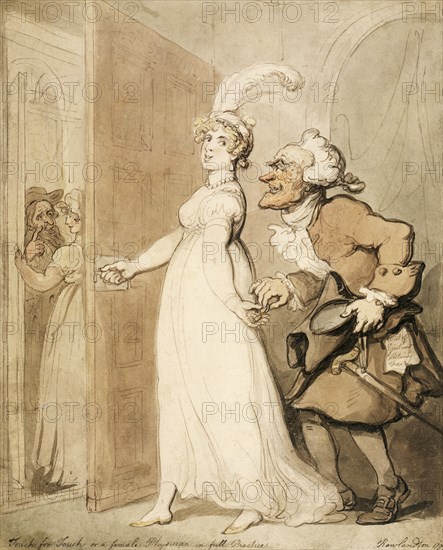 'Touch for Touch, or a female Physician in full Practice', 1790s. Artist: Thomas Rowlandson