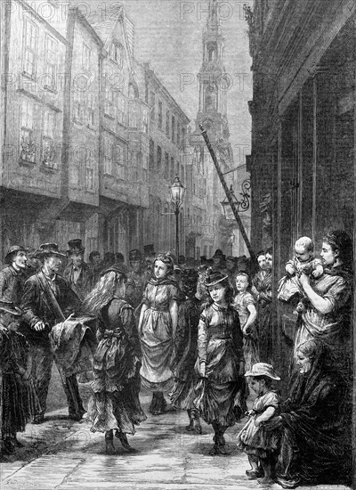 Low-life girls dancing for trade, Drury Lane, City of Westminster, London, c1852-c1883. Artist: Gustave Doré