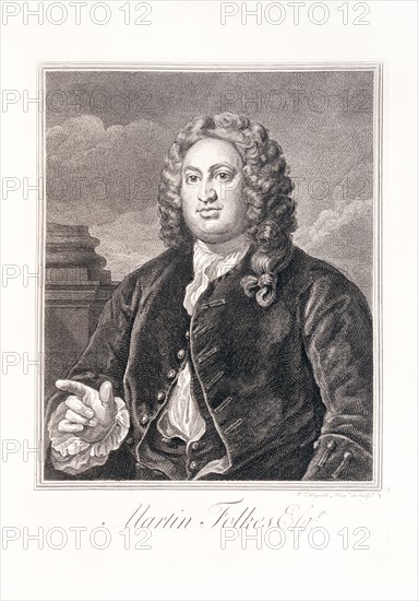 Portrait of Martin Folkes, 18th century. Artist: William Hogarth