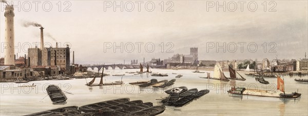 Westminster from Waterloo Bridge, London. Artist: TS Bays