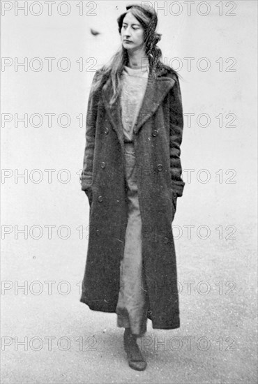 A suffragette exercising in the yard at Holloway Gaol, London, c1912. Artist: Unknown