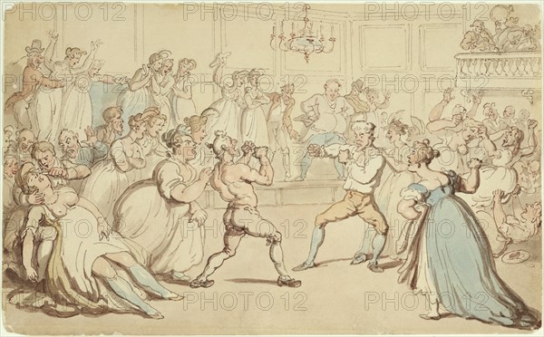 'Kicking up a Breeze'. Artist: Thomas Rowlandson