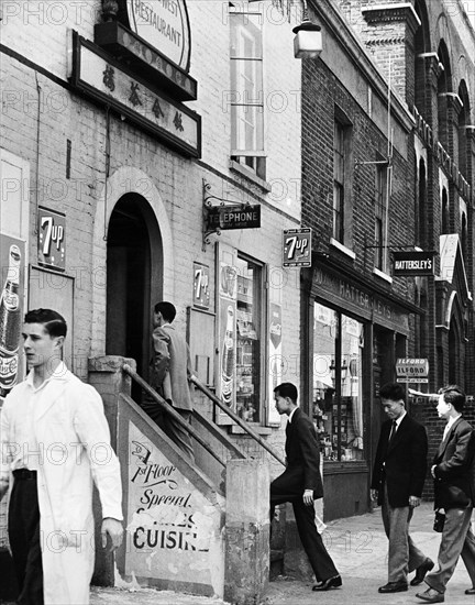 Chinese restaurant, Limehouse, London, 1960. Artist: Henry Grant