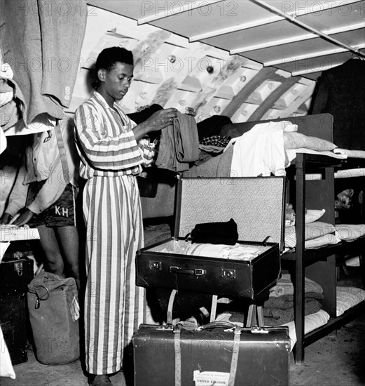 Immigrant living temporarily in a Nissen hut, London, 1950s. Creator: Henry Grant.