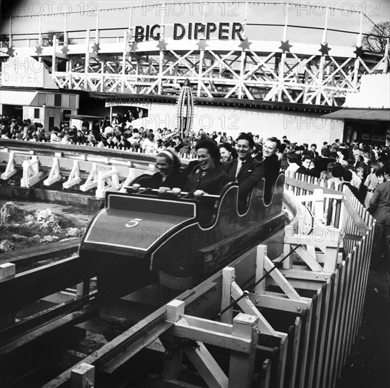 Fun on the Big Dipper at Battersea Funfair, London, 1966. Artist: Henry Grant