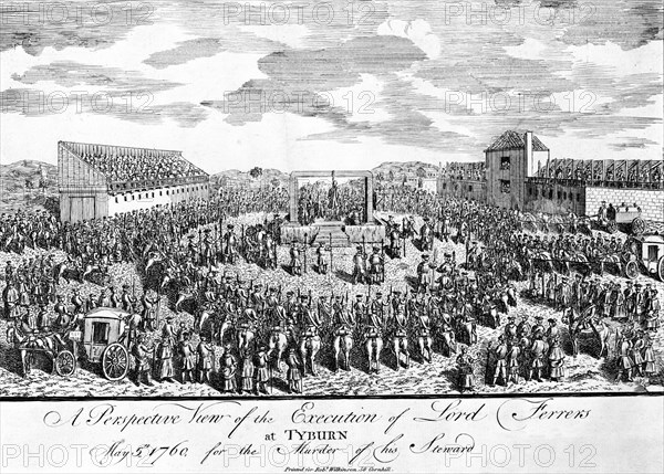 Execution of the Earl of Ferrers at Tyburn, Paddington, London, 1760. Artist: Unknown