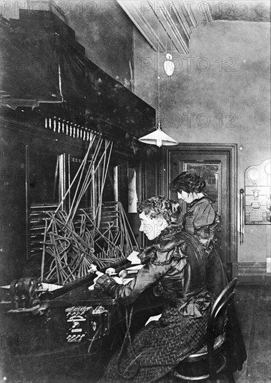 GPO telephone exchange, London, c1905. Artist: Unknown