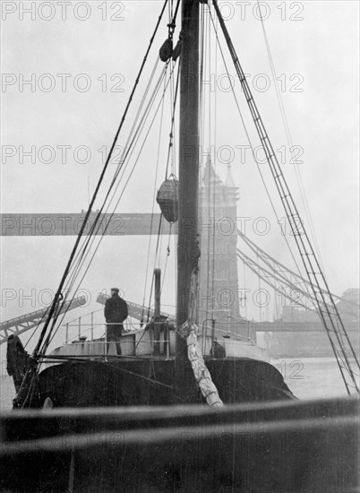 Ship with fish for Billingsgate Market, London, (c1930s?). Artist: Unknown