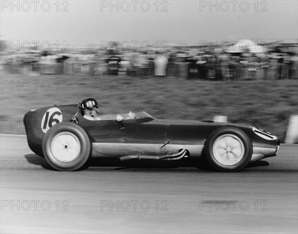 Graham Hill in a Lotus Climax, Aintree 200, Liverpool, 18 April 1959. Artist: Maxwell Boyd