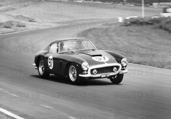 Mike Parkes driving a Ferrari, Brands Hatch, Kent, 1961. Artist: Unknown