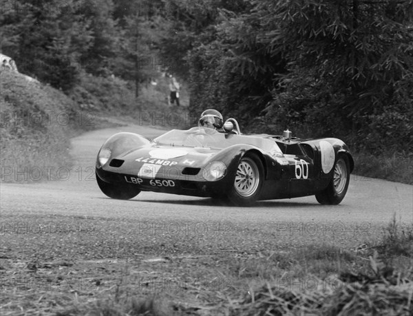 John Barnes in the Wiscombe Hill Climb, Devon, July 1966. Artist: Unknown