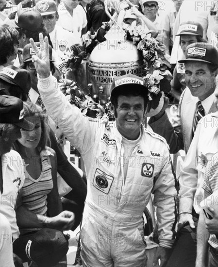 Al Unser, winner of the Indy 500, 1978. Artist: Unknown