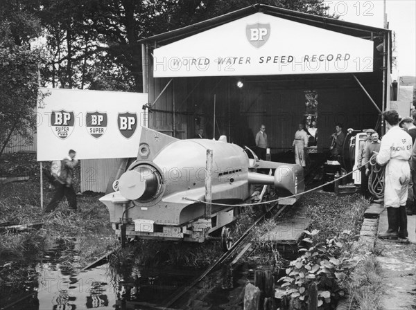 Bluebird K7 at Coniston Water, Cumbria, 1958. Artist: Unknown