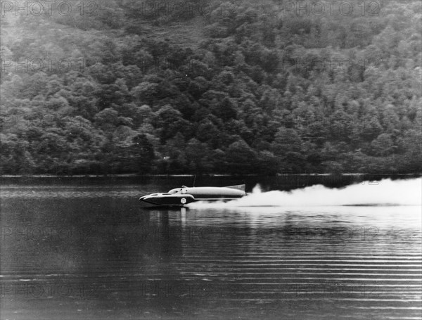 Bluebird on Coniston Water, Cumbria, November 1958. Artist: Unknown