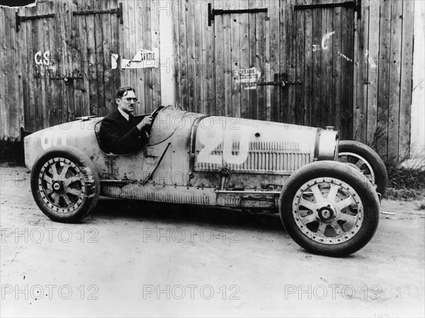 George Eyston in a 1927 Bugatti Type 35B, (1927?). Artist: Unknown