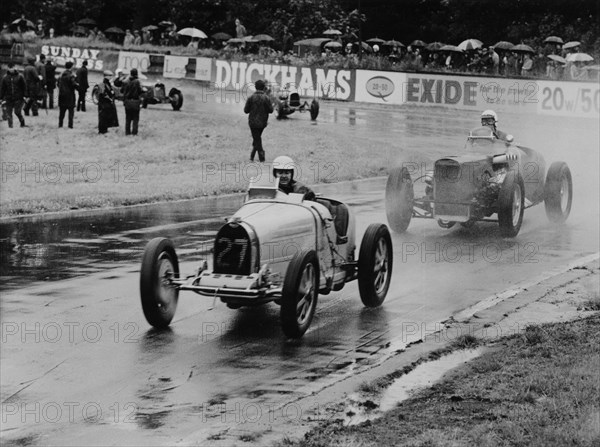 Neil Corner in a Bugatti at Oulton Park, Cheshire, June 1968. Artist: Unknown