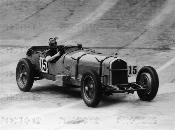 Henry Birkin in an Alfa Romeo at Brooklands, Surrey, 1930s. Artist: Unknown