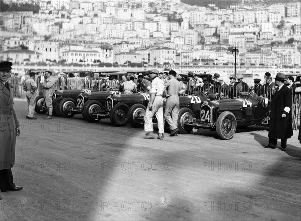 A line of Alfa Romeos at the Monaco Grand Prix, 1934. Artist: Unknown