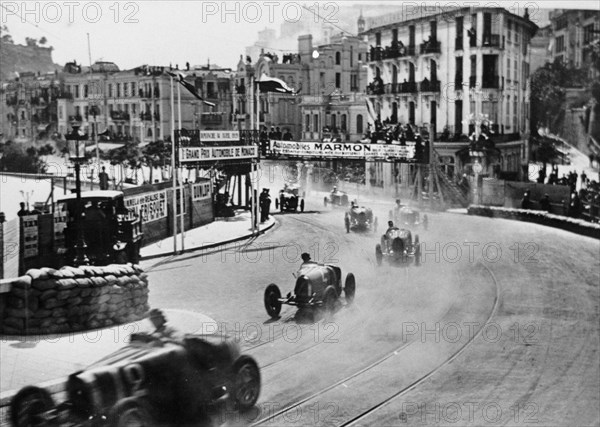 Action from the Monaco Grand Prix, 1929. Artist: Unknown