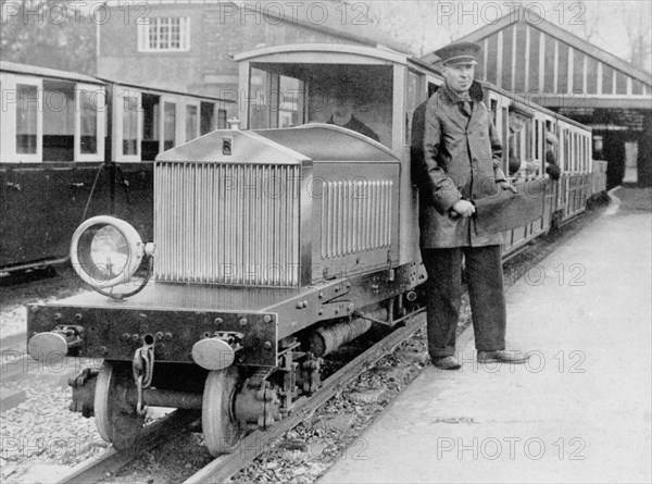 Rolls-Royce Silver Ghost locomotive on the Romney, Hythe & Dymchurch Railway, 1933. Artist: Unknown