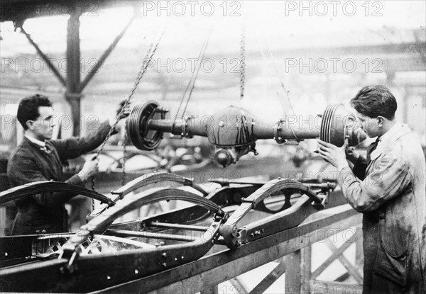 Two men at work on the production line, Cubitt factory, c1920-c1921. Artist: Unknown