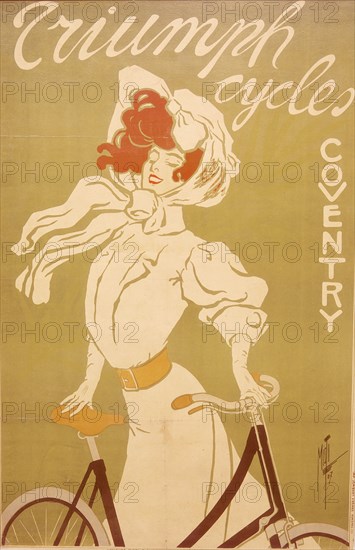 Poster advertising Triumph bicycles, 1907. Artist: Misti