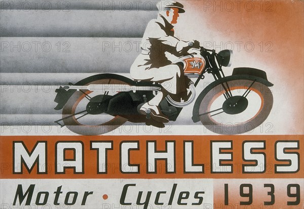 Poster advertising Matchless motor bikes, 1939. Artist: Unknown