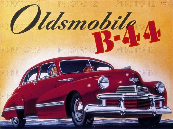 Poster advertising an Oldsmobile B44, 1942. Artist: Unknown