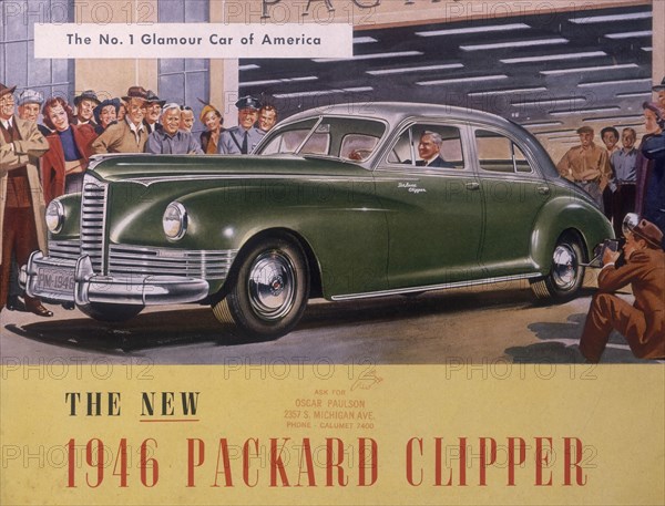 Poster advertising a Packard Clipper, 1946. Artist: Unknown