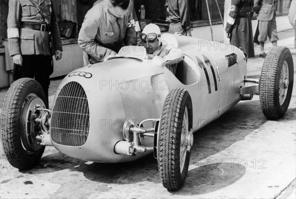 Ernst von Delius in Auto Union Car, 1936. Artist: Unknown