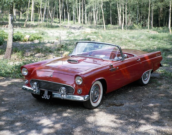 A 1955 Ford Thunderbird. Artist: Unknown