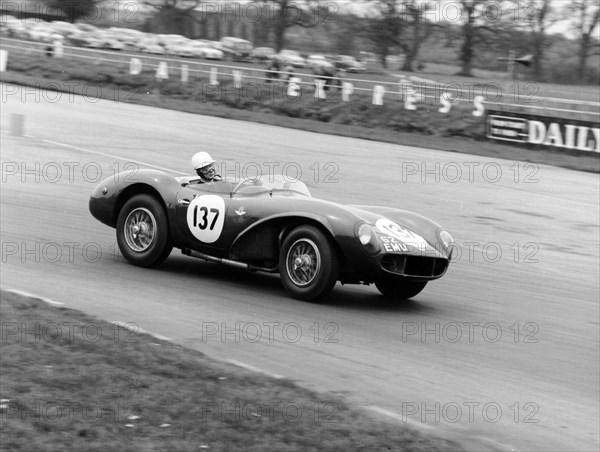 M Ward racing a 1955 Aston Martin DB3S, Silverstone, 1962. Artist: Unknown