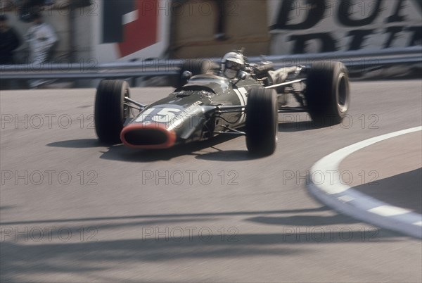 BRM of Dickie Attwood entering a corner, Monaco Grand Prix, 1968. Artist: Unknown